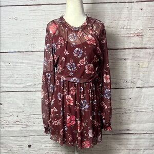 Eyeshadow size medium Floral Long Sleeve Dress